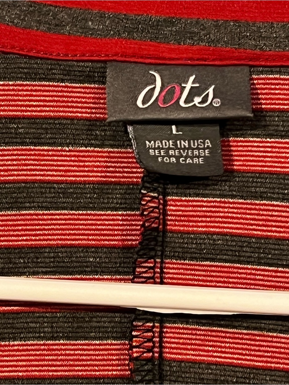 Dots Red and Black Striped Knit Top - Picture 2 of 3